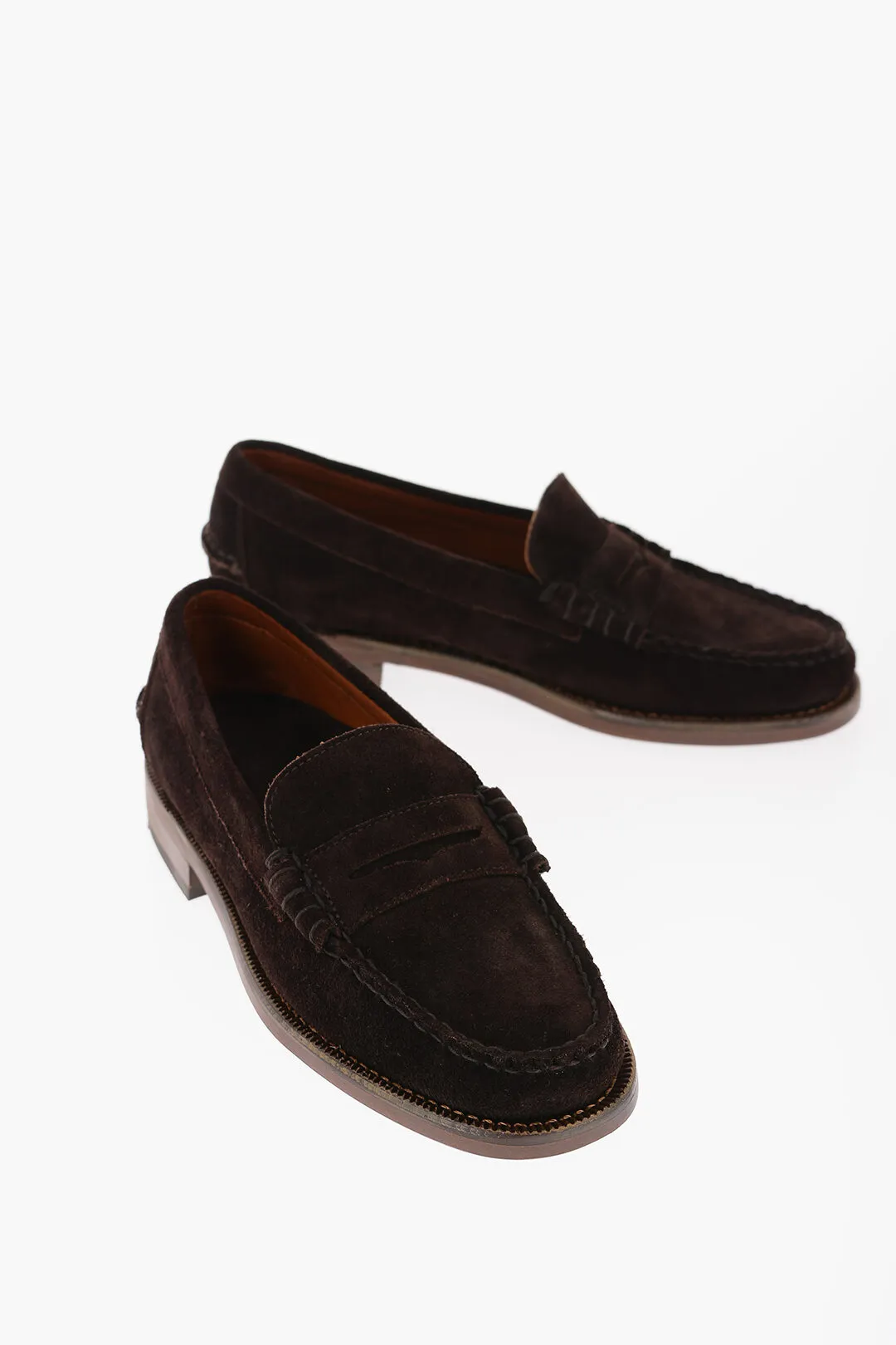 Mocassini Penny DAN In Suede Con Suola In Pelle