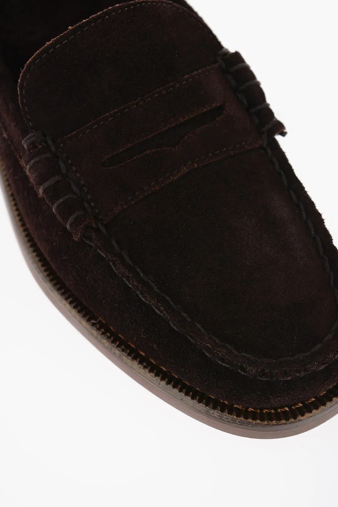 Mocassini Penny DAN In Suede Con Suola In Pelle